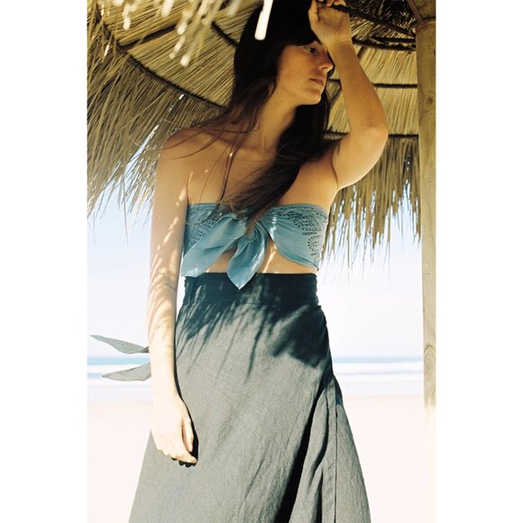 Ozma 1930's silk Bandana | BLUE Jean - Picture 6 of 9